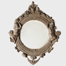 Leo Stracké: Mirror with Embossed Copper Frame Leo Stracké: Mirror with Embossed Copper Frame